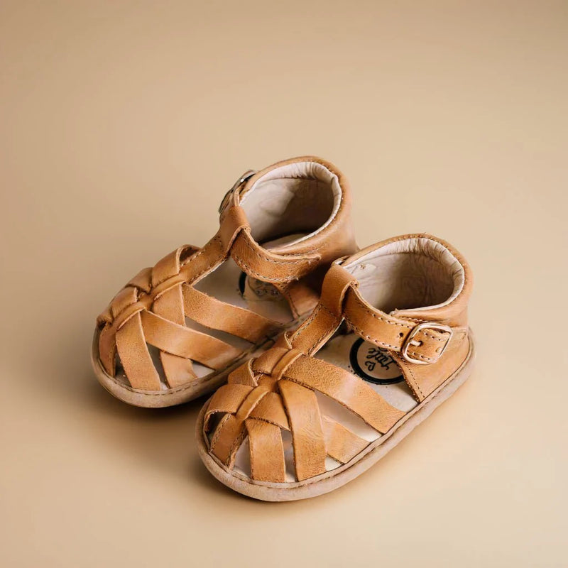 Little Love Bug Closed Toe Sandal - Brown