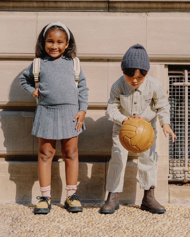 Rylee + Cru Knit Pleated Skirt - Heathered Grey