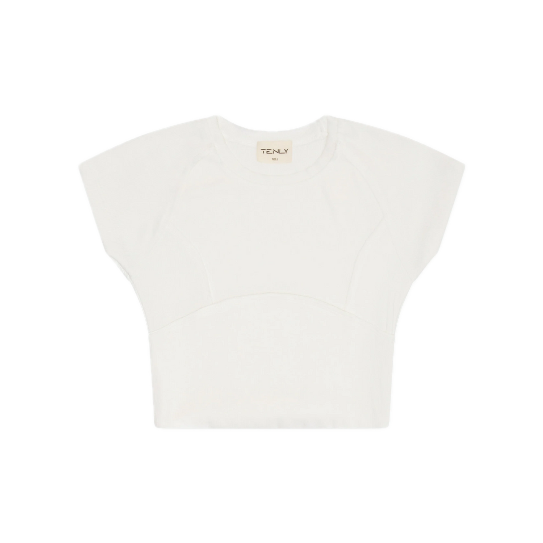 Tenly Ribbed Cap Sleeve Tee - Ecru