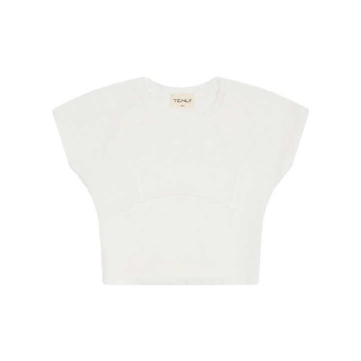 Tenly Ribbed Cap Sleeve Tee - Ecru