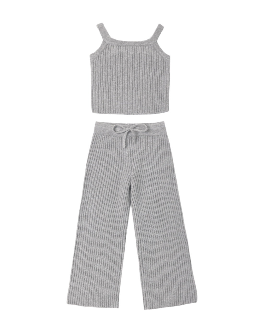 Rylee + Cru Fuzzy Knit Lounge Set - Dusty Blue