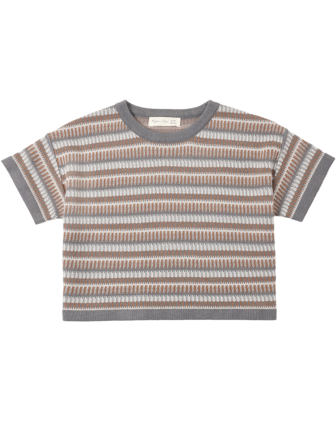 Rylee + Cru Boxy Crop Knit Tee - Multi-Stripe