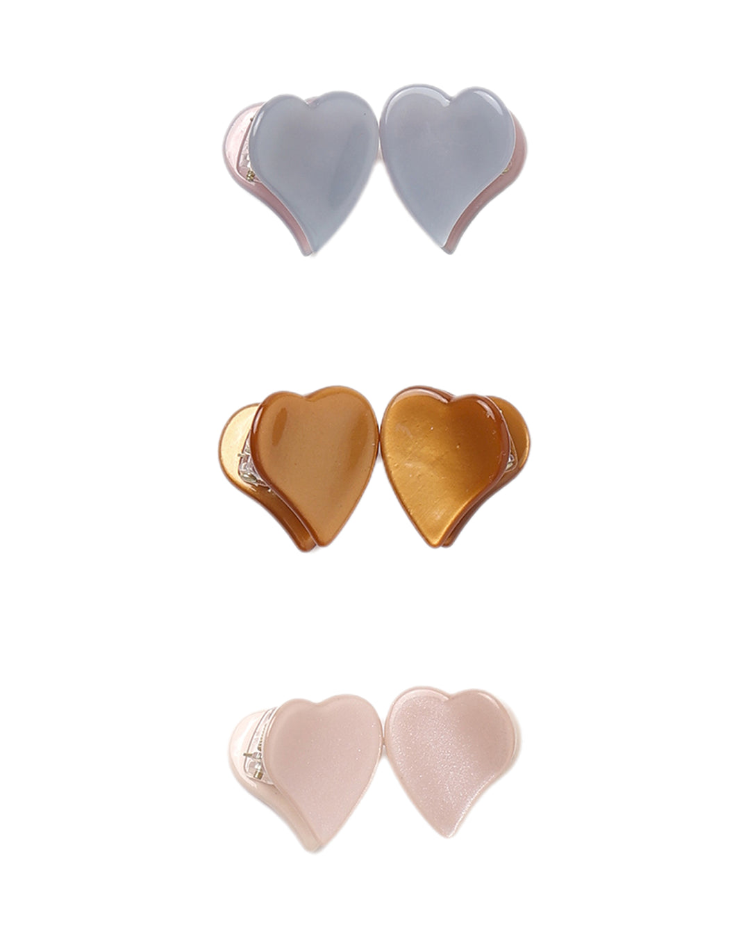 Rylee + Cru Heart Mini Clips - Dusty Blue, Clay, Blush