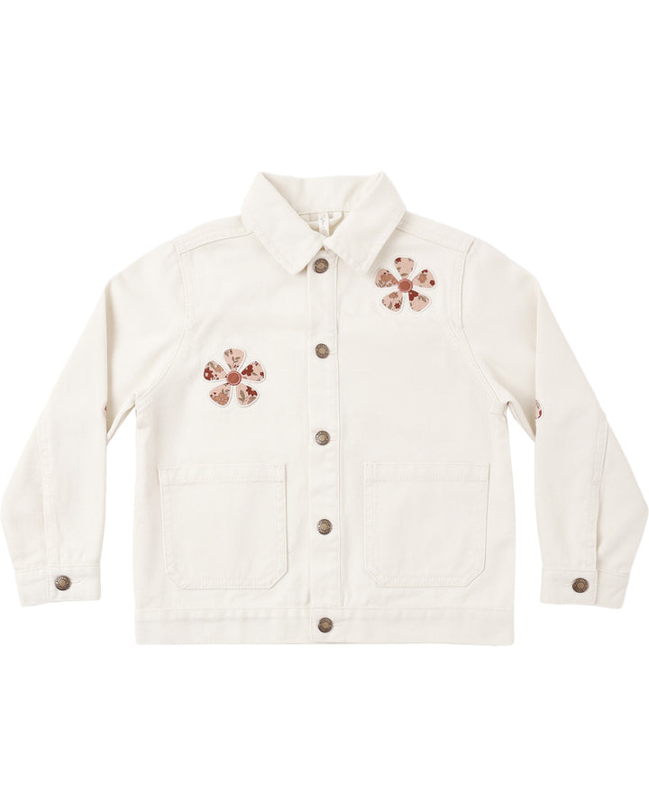 Rylee + Cru Denim Chore Coat - Daisy Patches