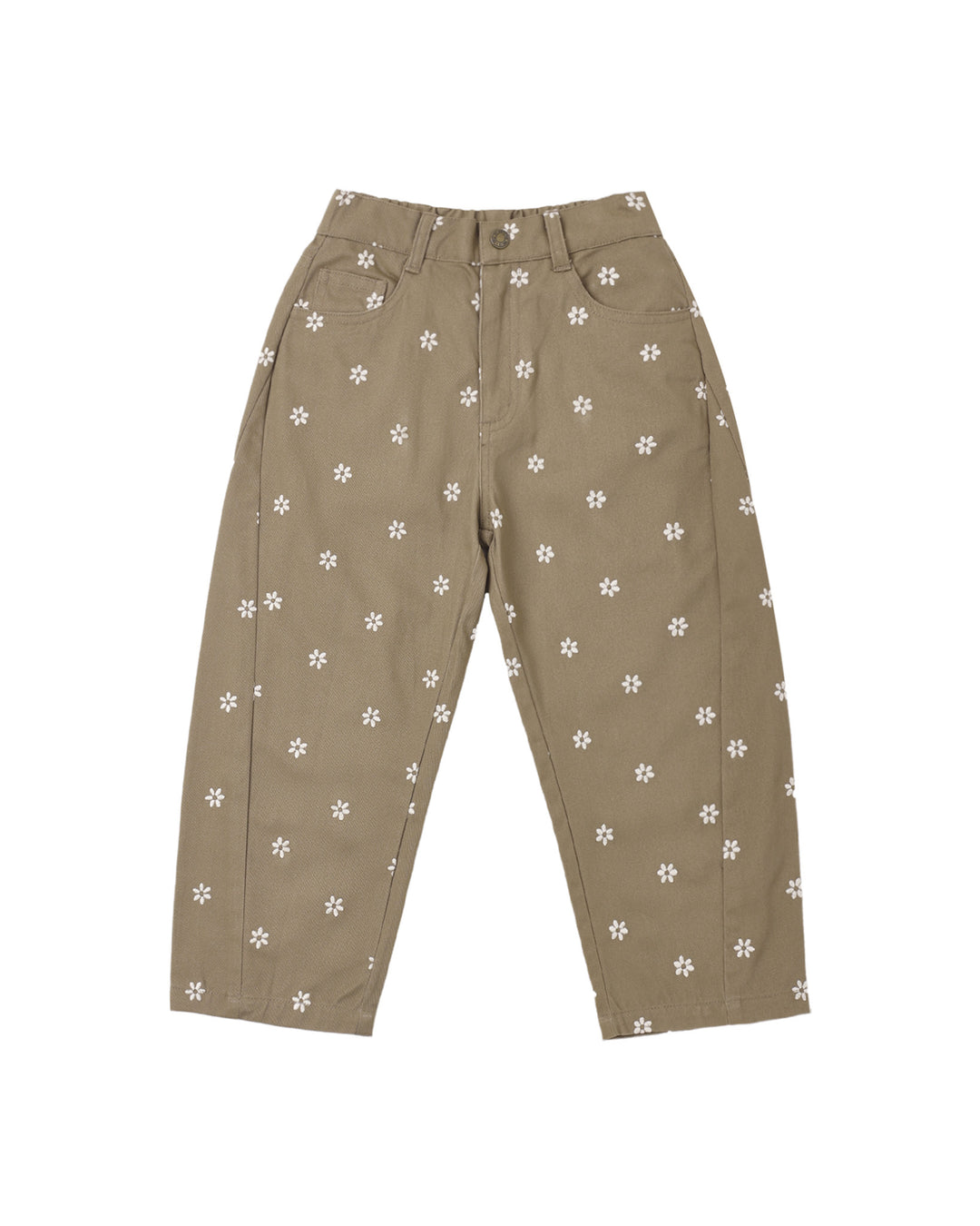 Rylee + Cru Barrel Pant - Embroidered Daisies