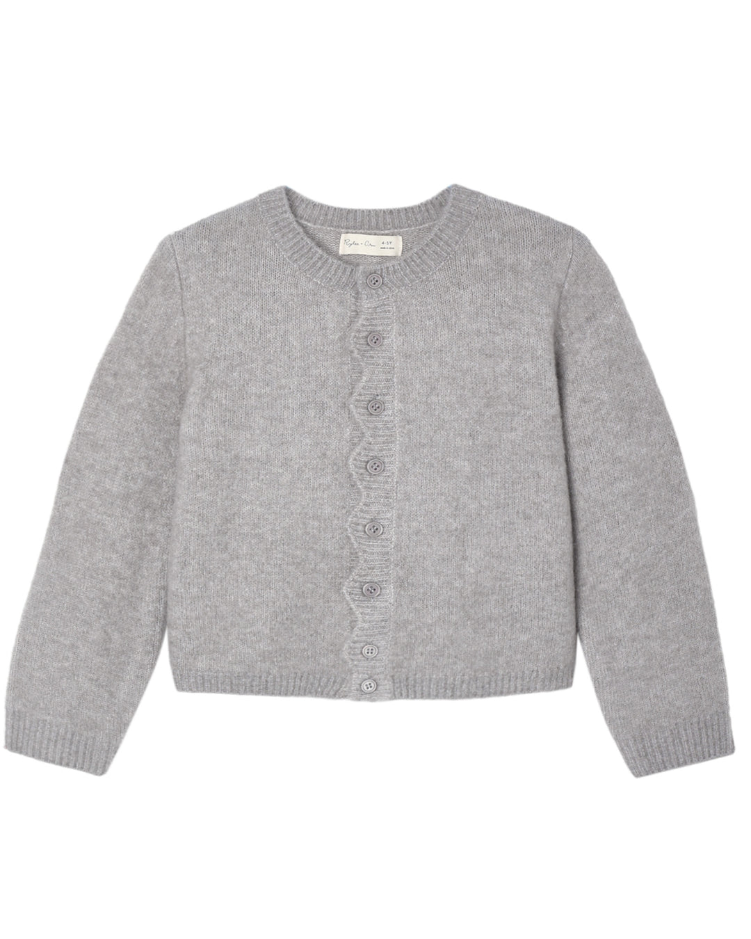 Rylee + Cru Scallop Cardigan - Dusty Blue