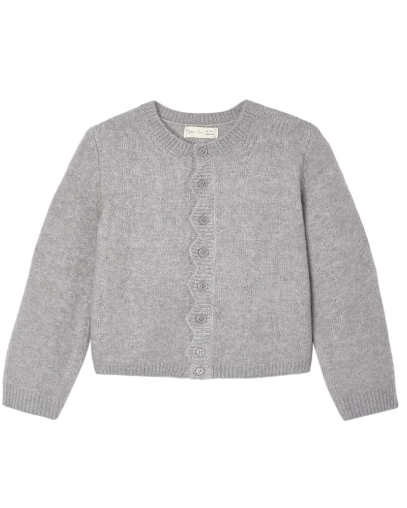 Rylee + Cru Scallop Cardigan - Dusty Blue