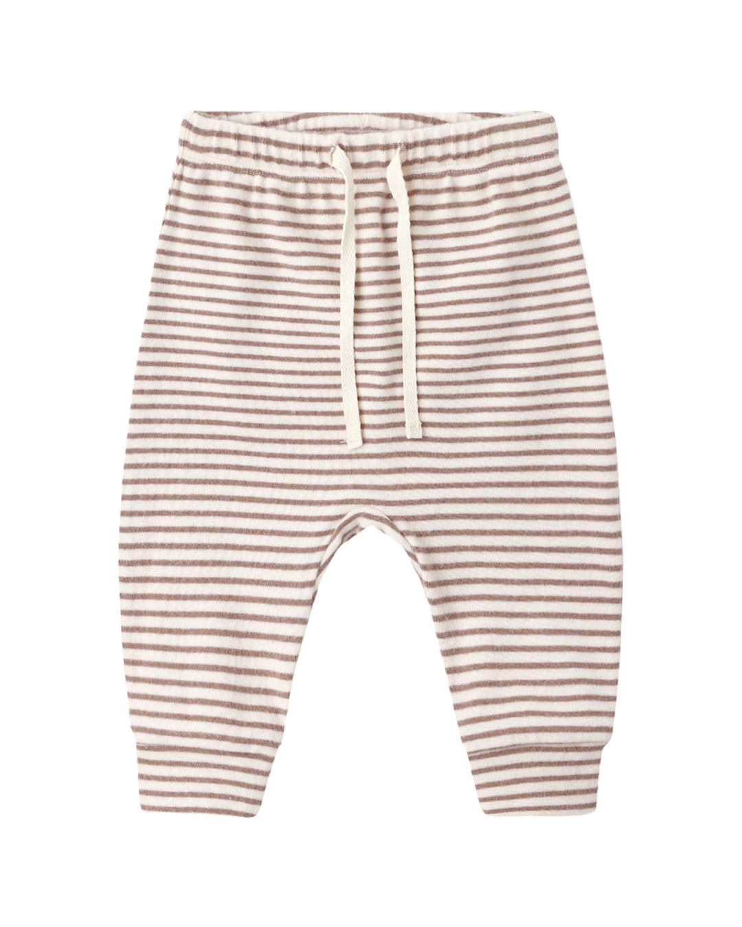 Quincy Mae Drawstring Pant - Cocoa Microstripe