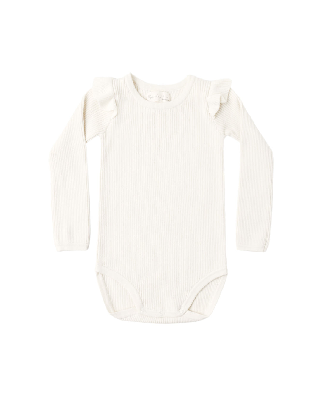 Rylee + Cru Shoulder Ruffle Bodysuit - Natural