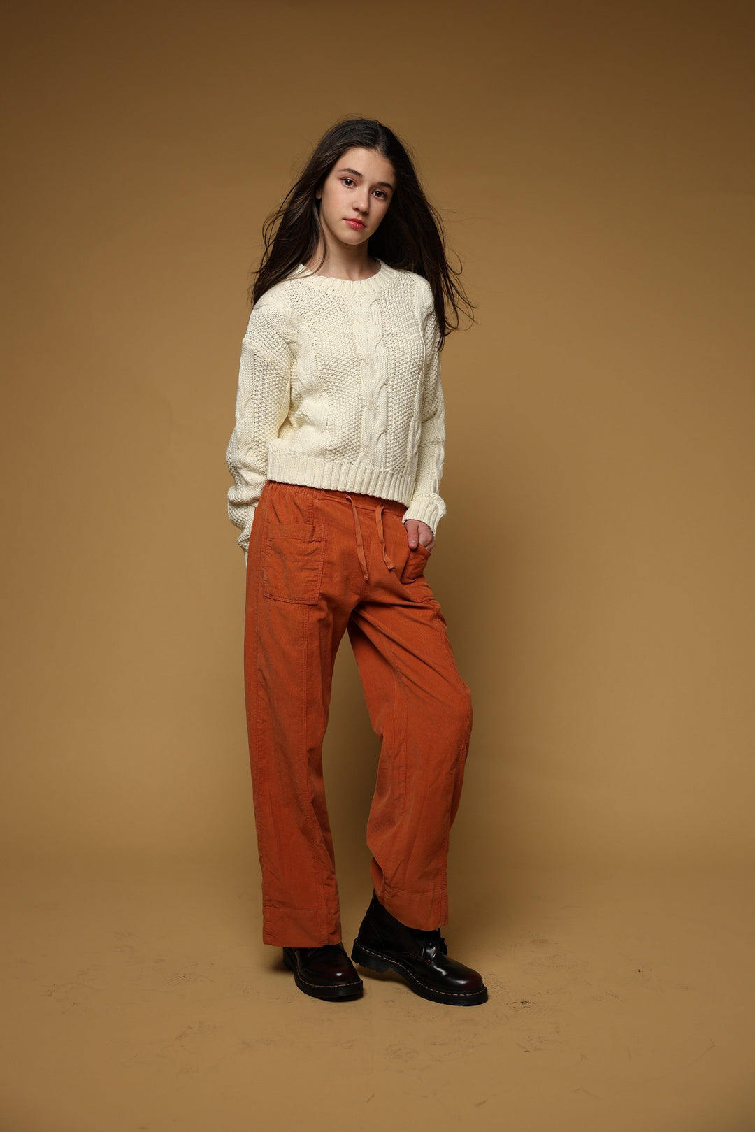 Tenly Braided Cable Sweater - Cream