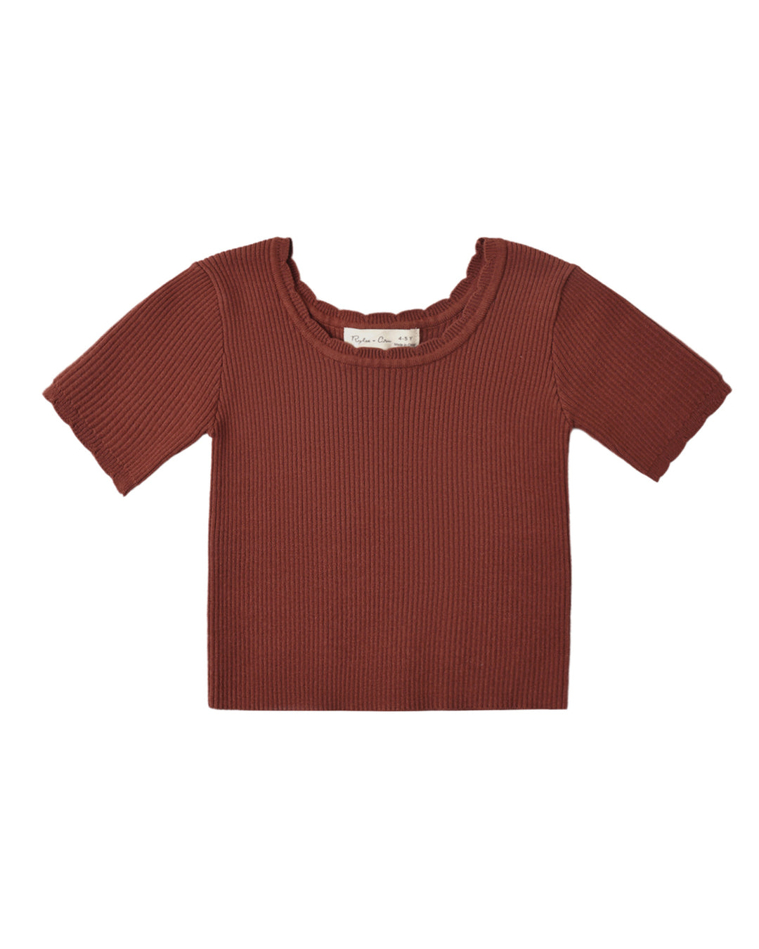Rylee + Cru Scallop Tee - Brick