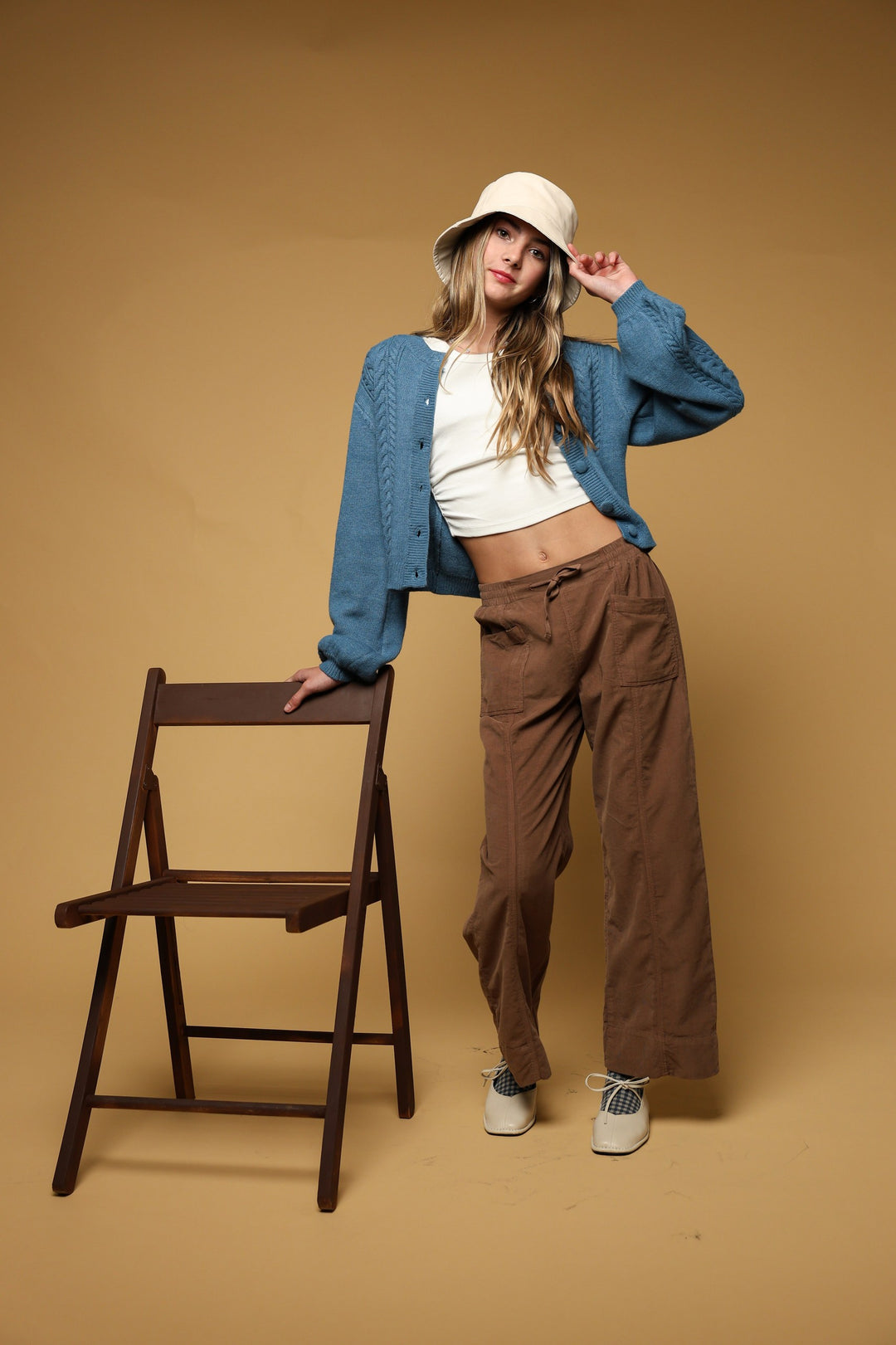 Tenly Corduroy Wide Leg Trouser - Chocolate Lava