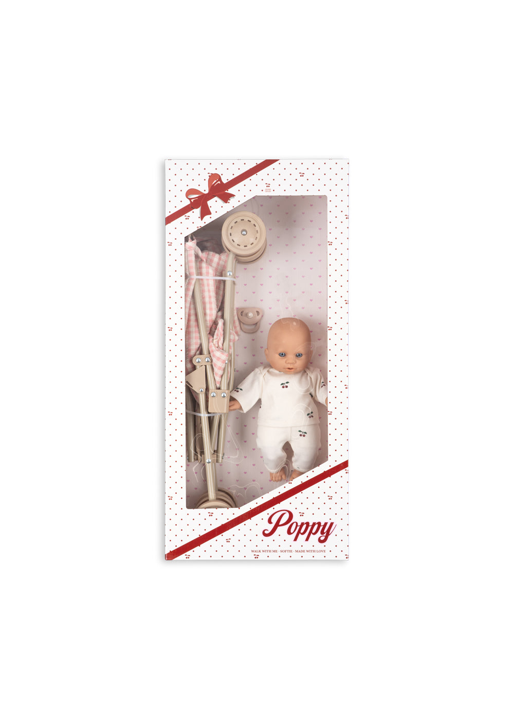 Konges Slojd Poppy Doll Stroller Set - Pink Check