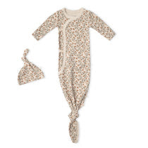 Makemake Organics Kimono Knotted Sleep Gown - Rustbloom