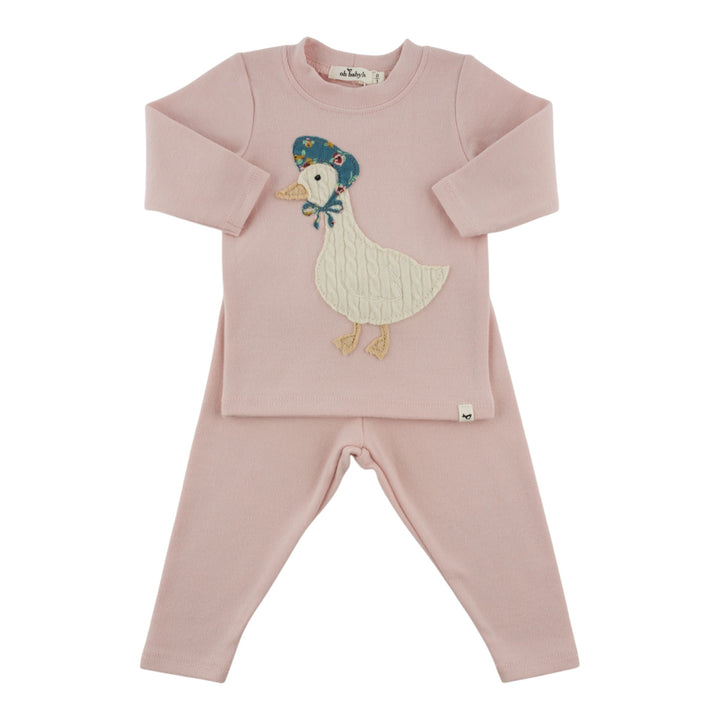 Oh Baby! Mother Goose Applique Set - Dusty Pink