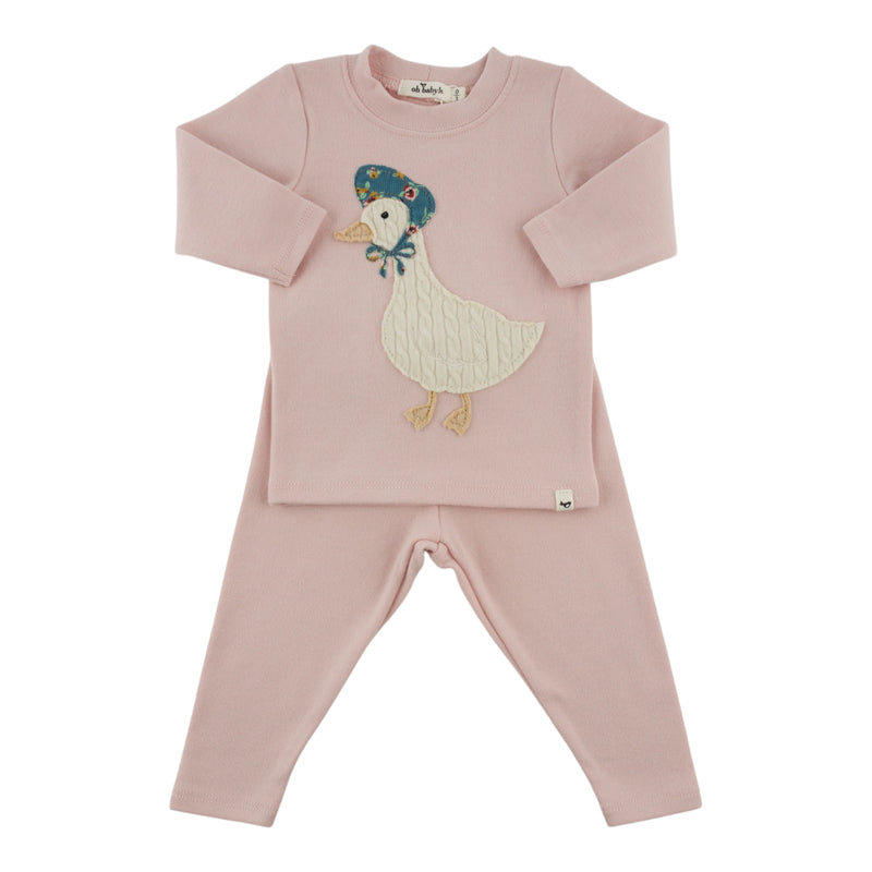 Oh Baby! Mother Goose Applique Set - Dusty Pink