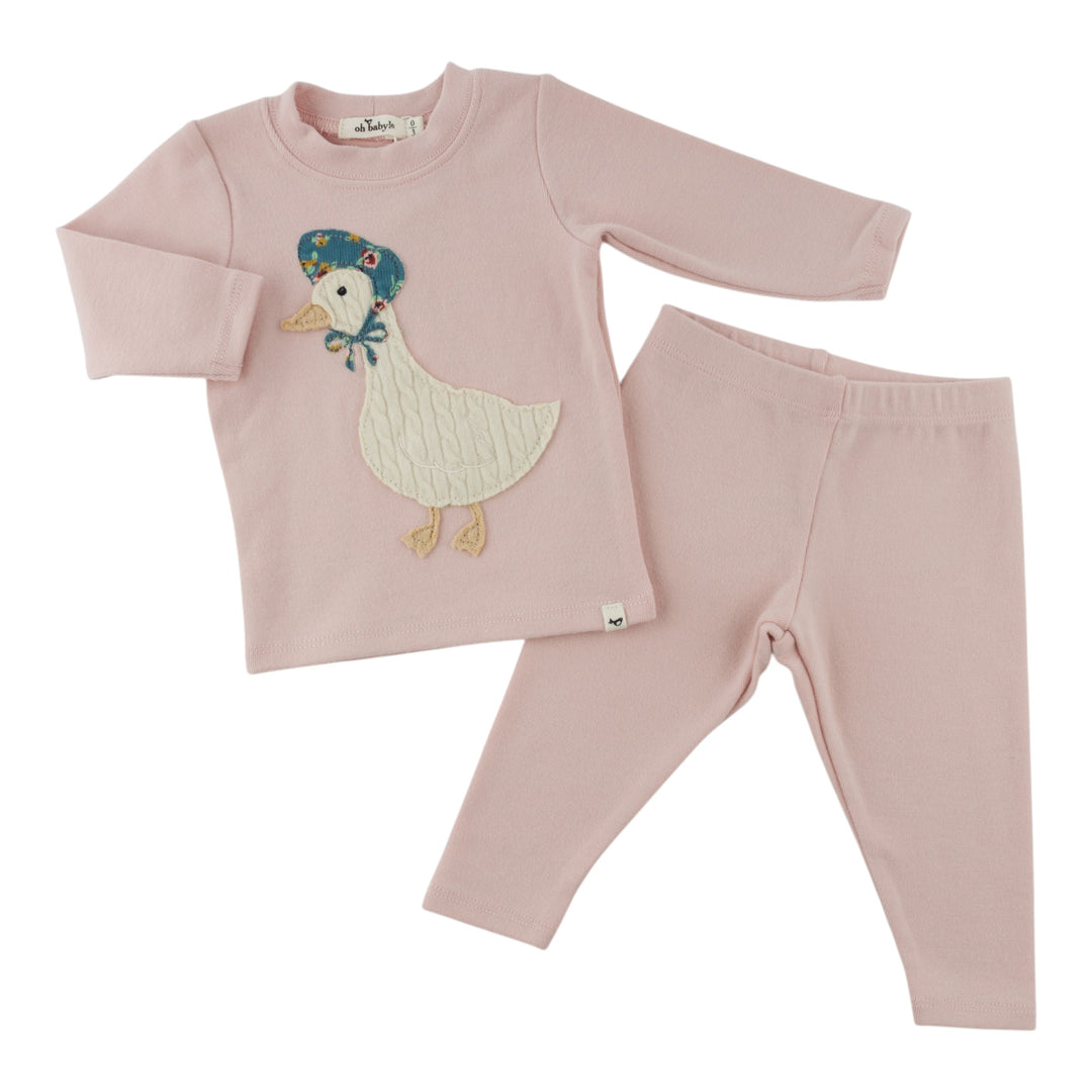 Oh Baby! Mother Goose Applique Set - Dusty Pink