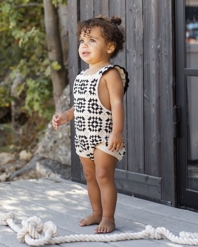 Rylee + Cru Crochet Romper - Abstract