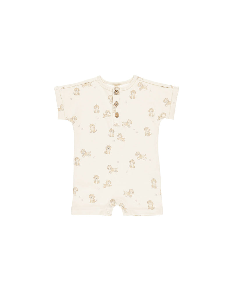 Quincy Mae Short Sleeve One-Piece - Puppies