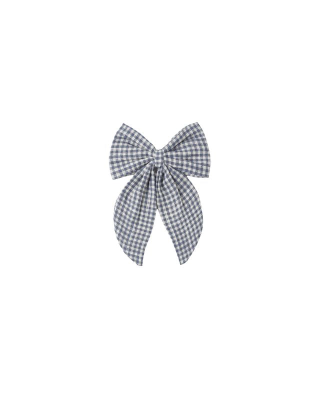 Rylee + Cru Oversized Bow - Marine Gingham