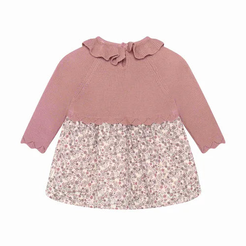 Minymo Long Sleeve Knit Dress - Nostalgia Rose
