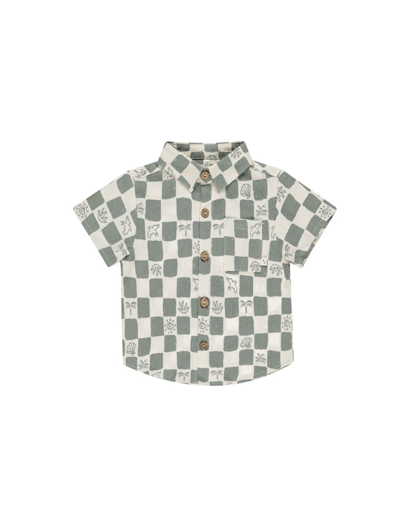 Rylee + Cru Collared Short Sleeve Shirt - Coastal Check