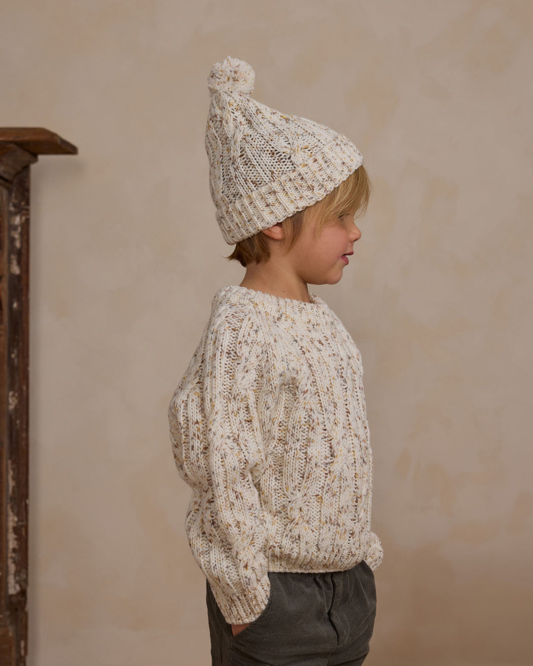 Rylee + Cru Cable Knit Sweater - Natural Speckle