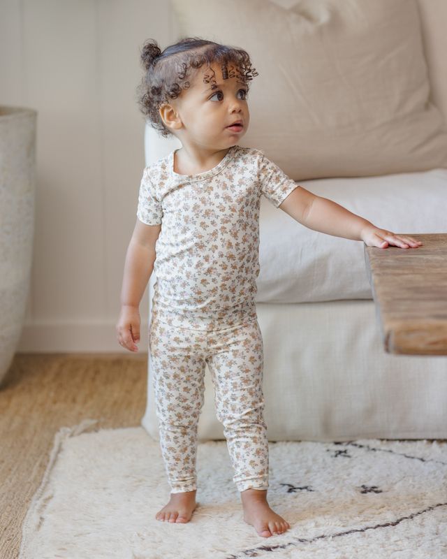 Quincy Mae Evie Bamboo Short Sleeve Pajama Set - Wildflower