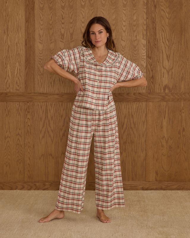 Rylee + Cru Womens Ruffle Pajamas - Holiday Flannel