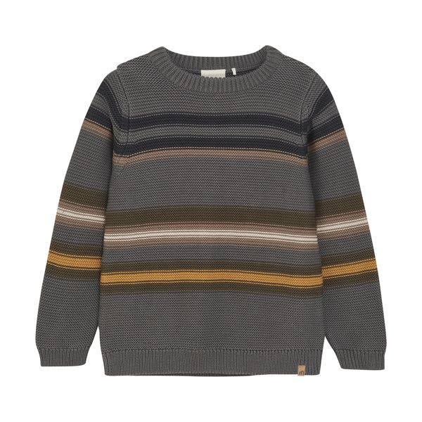 Minymo Striped Sweater - Gargoyle