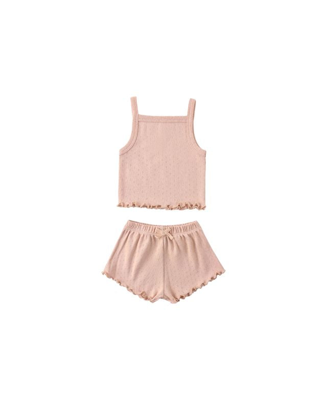 Quincy Mae Pointelle Tank + Shortie Set - Melon