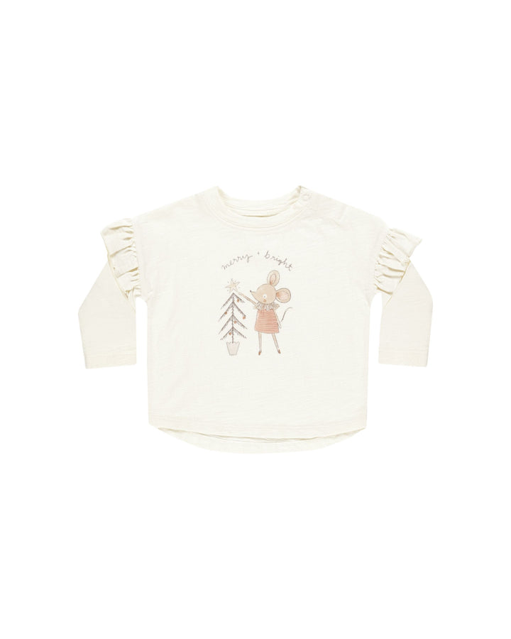 Rylee + Cru Ruffle Long Sleeve Tee - Mouse