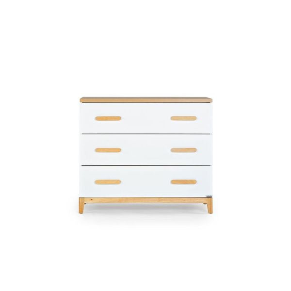 Dadada Lala Little 3-drawer Dresser - White/Red Oak