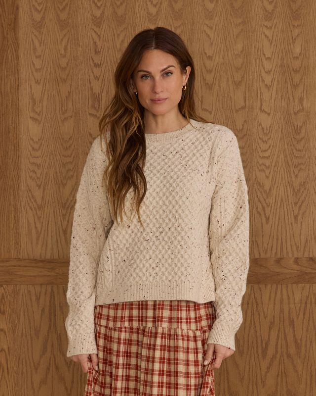 Rylee + Cru Womens Carolina Sweater - Natural Speckled