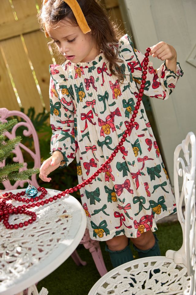Pink Chicken Jaipur Dress - Christmas Bows