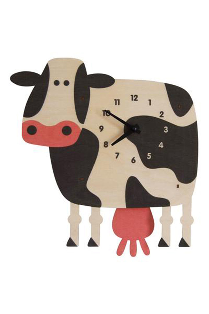 Popclox Cow Pendulum Clock - Wood