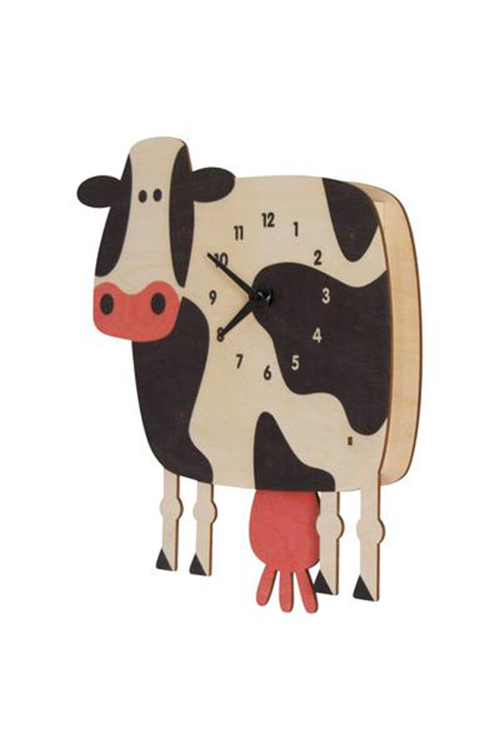 Popclox Cow Pendulum Clock - Wood