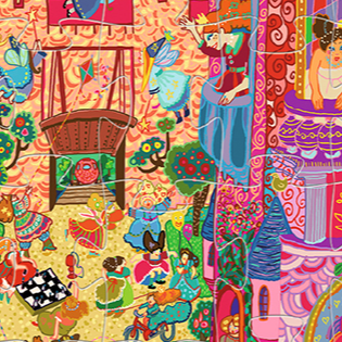 Djeco Silhouette 54 Piece Puzzle The Fairy Castle
