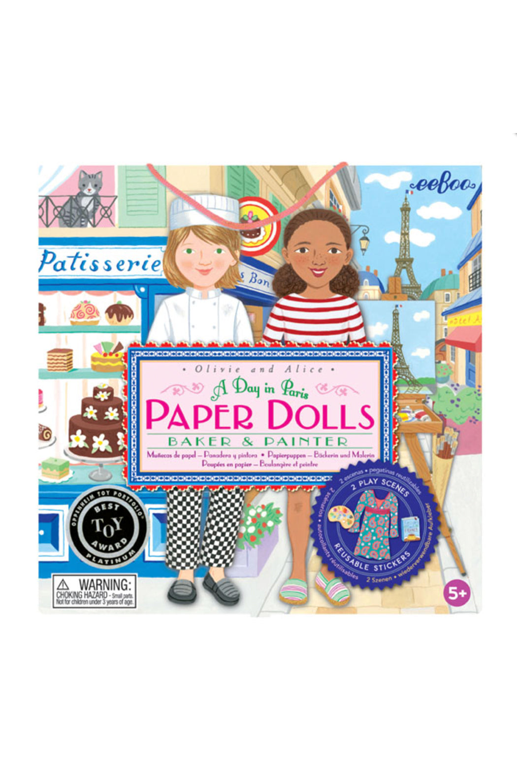 eeBoo A Day In Paris Paper Dolls: Baker & Painter