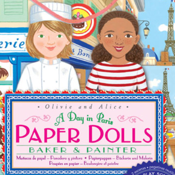 eeBoo A Day In Paris Paper Dolls: Baker & Painter