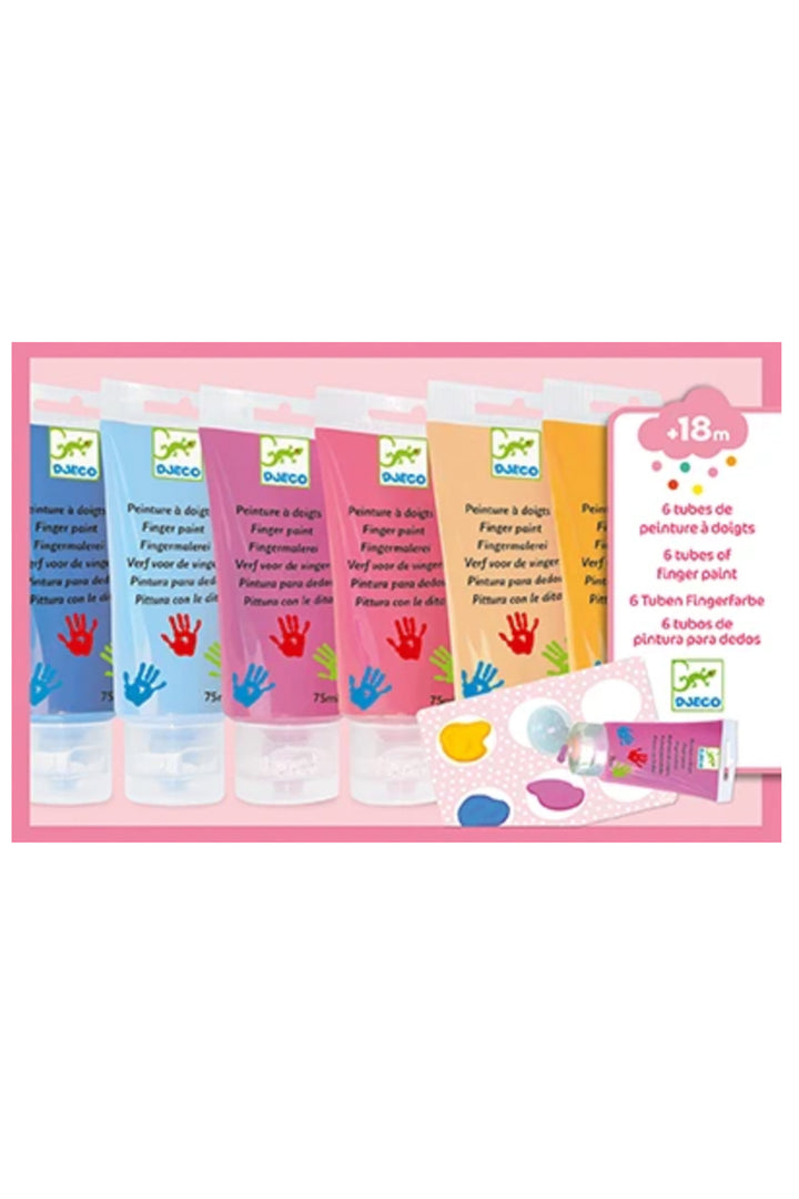 Djeco 6 Finger Paint Tubes Blue Box