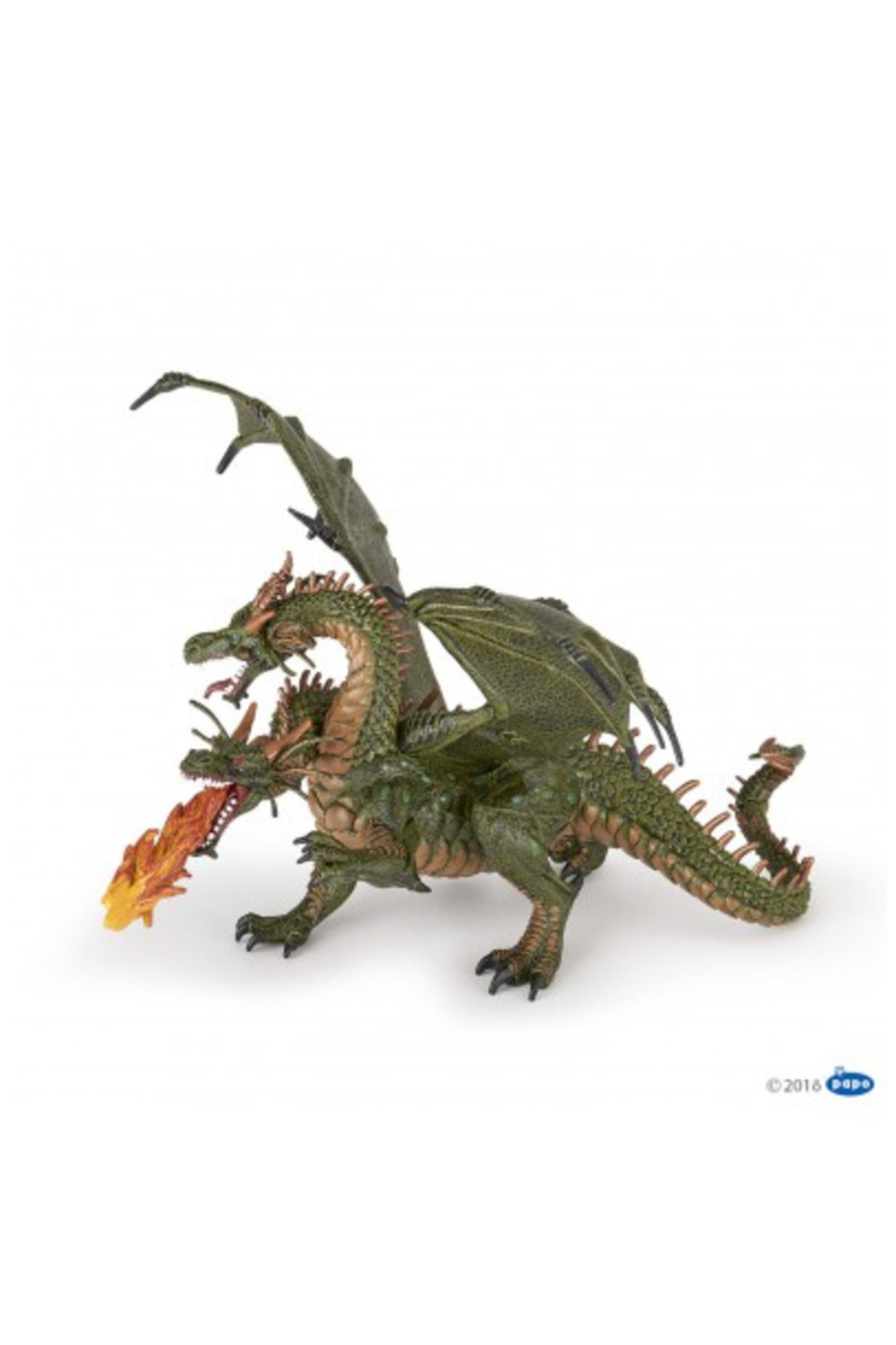 Papo Two Headed Dragon Green Figurine