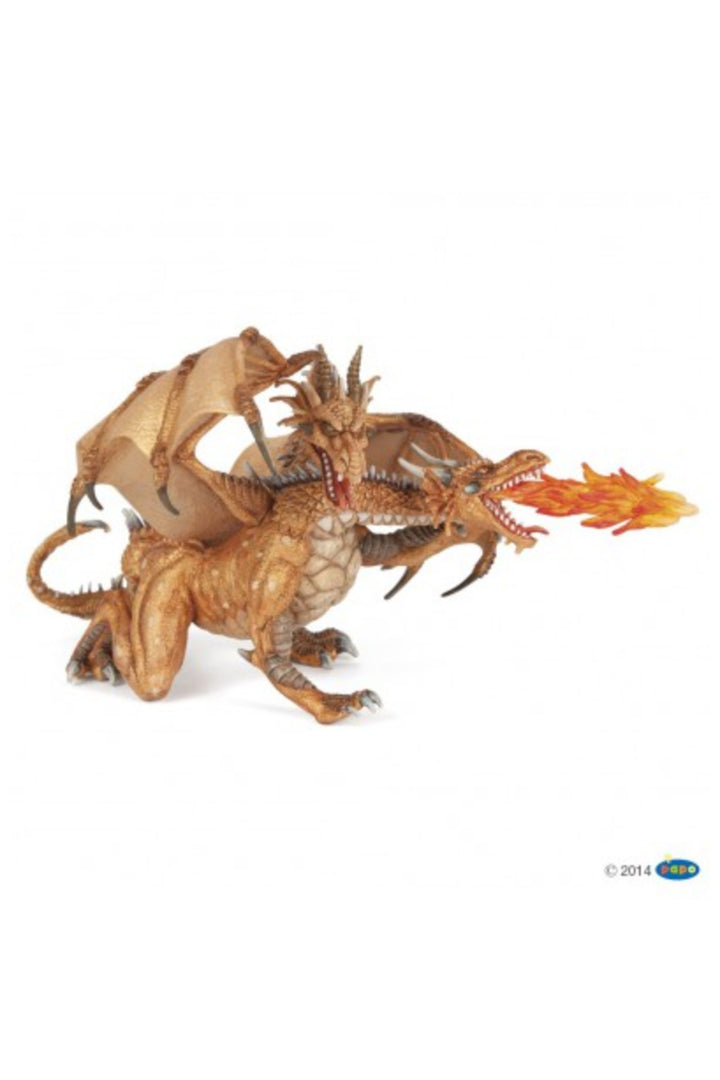 Papo Two Headed Dragon Gold Figurine