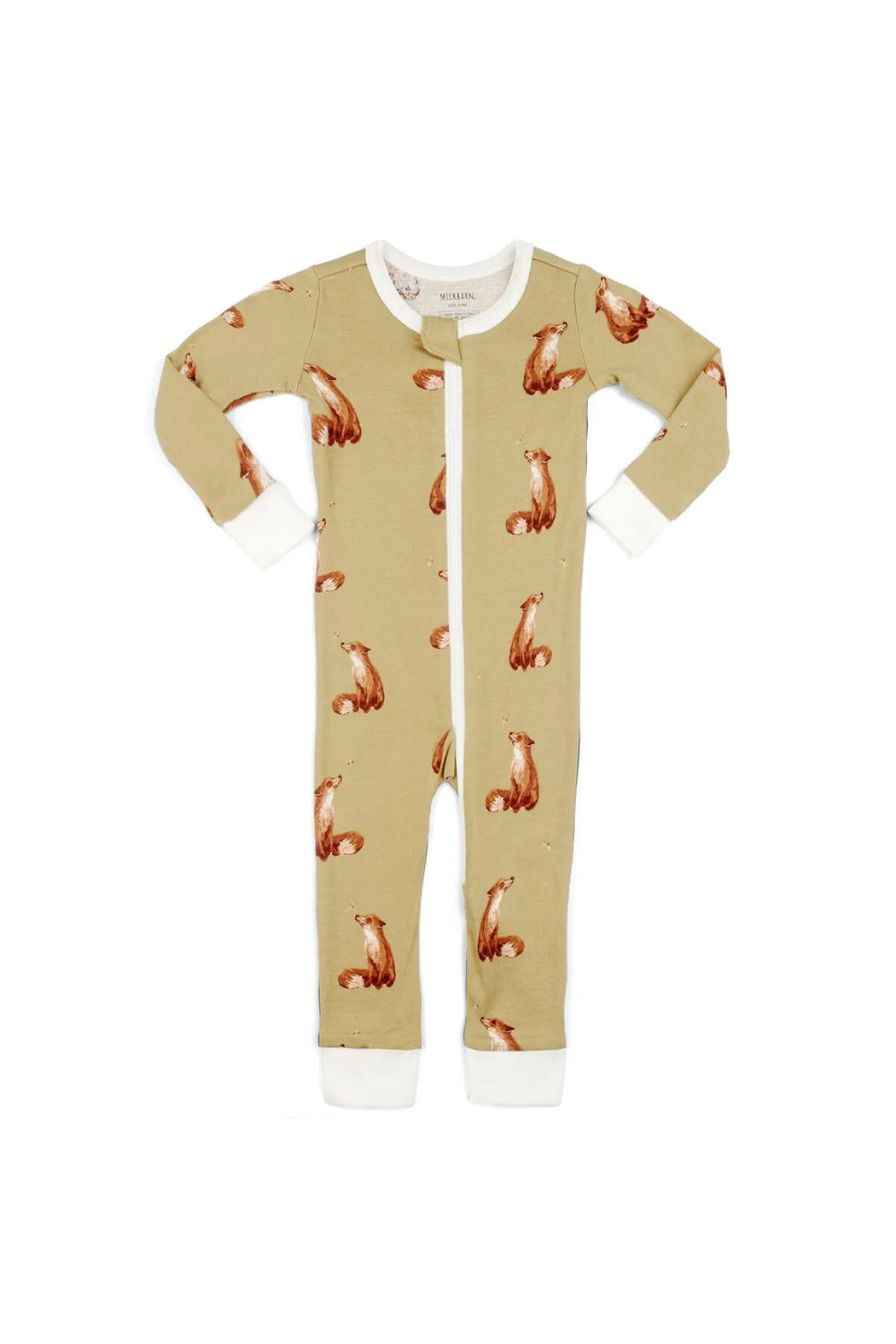 Milkbarn Zipper Pajamas - Gold Fox