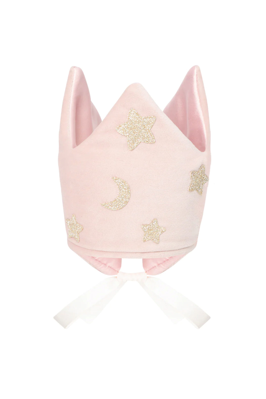 Mimi & Lula Stars And Moon Velvet Crown - Pink