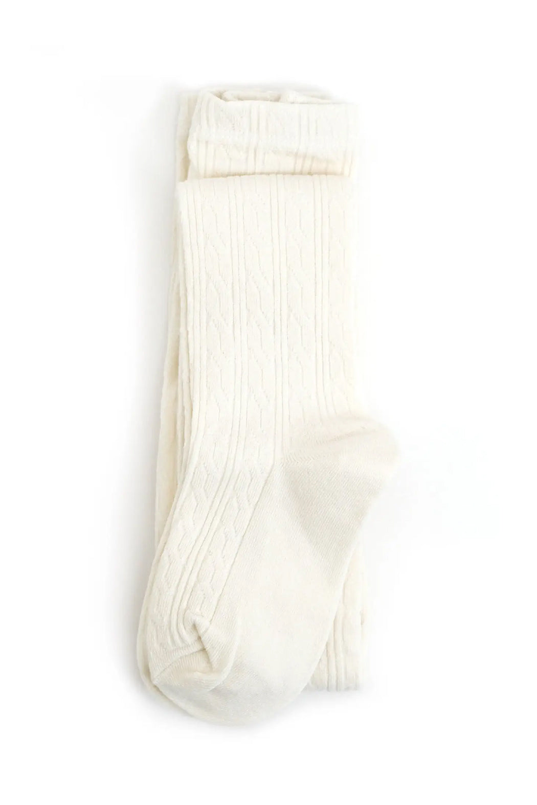 Little Stocking Co Ivory Cable Knit Tights