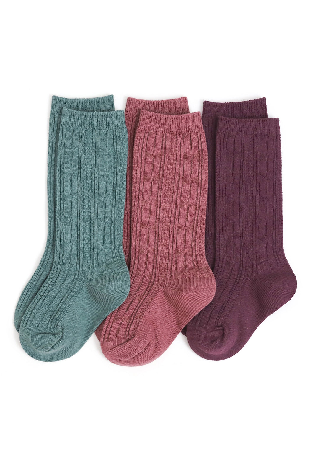 Little Stocking Co Denali Cable Knit Socks - 3 Pack