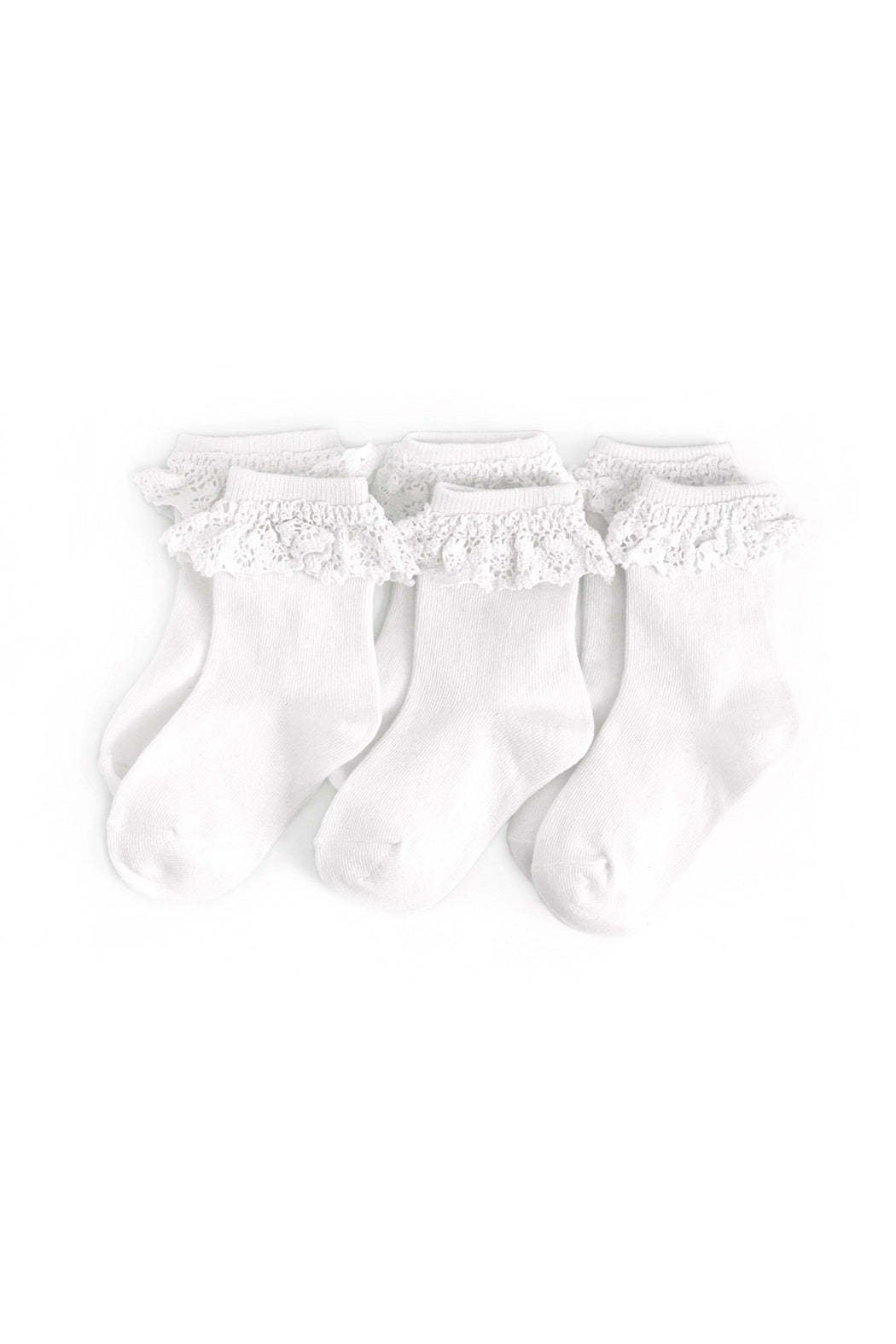 Little Stocking Co White Lace Midi Sock - 3 Pack