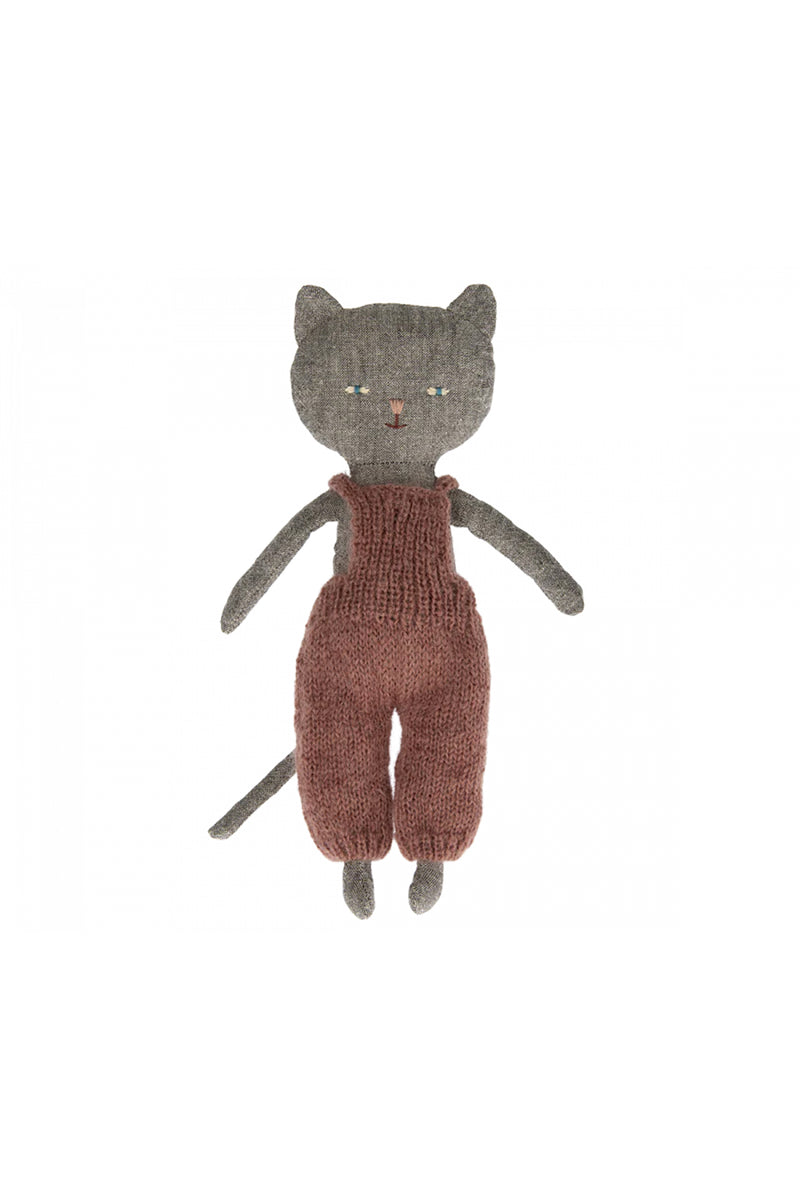 Maileg Kitten In Overalls - Grey