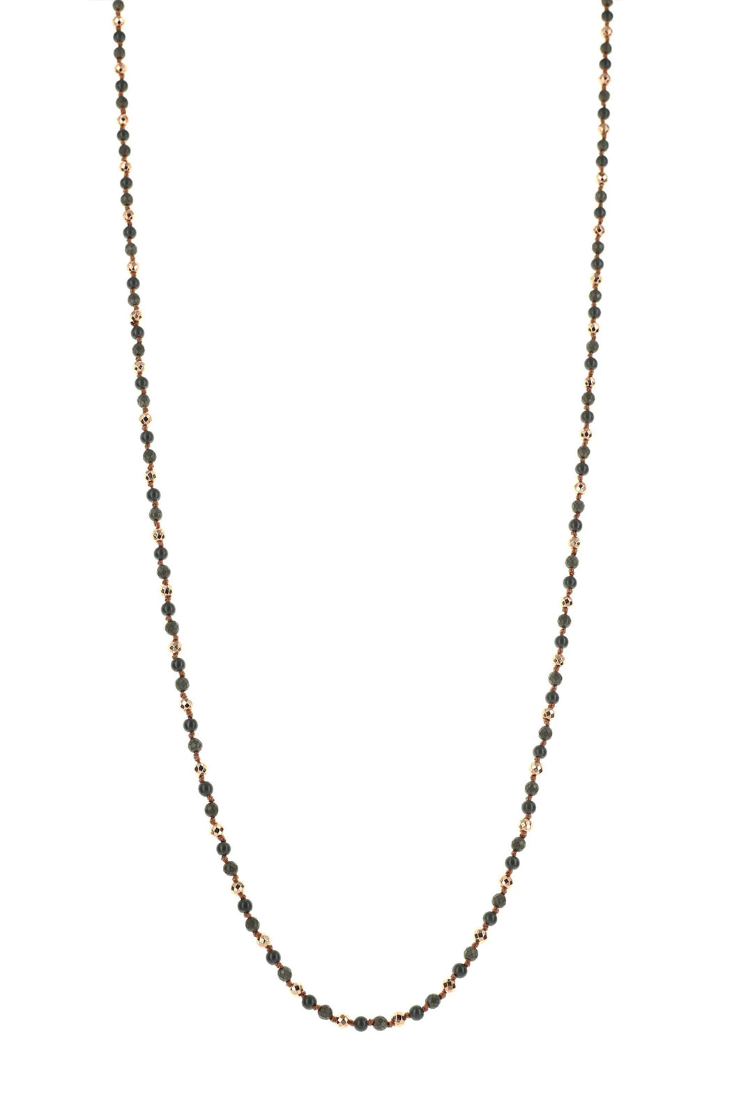 OMG Blings Hematite + Rose Gold Beaded Neckalce